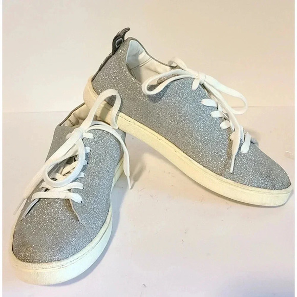 MOSCHINO COUTURE Women's SHOES SNEAKERS SILVER GLITTER - EU 39/US 9 M - Picture 1 of 10